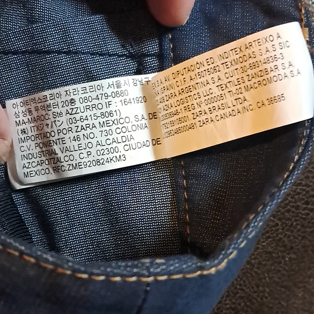 Zara Basic Indigo Denim Creased Pants Business Casual Casual Coastal Size L - Picture 7 of 8